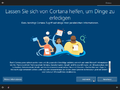 Unter dem Installationsschritt „Dienste“ wird abgefragt, ob „Cortana“ Zugriff auf persönliche Informationen erhalten soll.